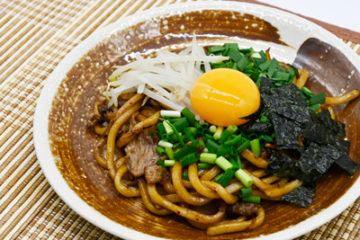 台湾まぜそば風しょうゆ焼うどん