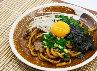 台湾まぜそば風しょうゆ焼うどん